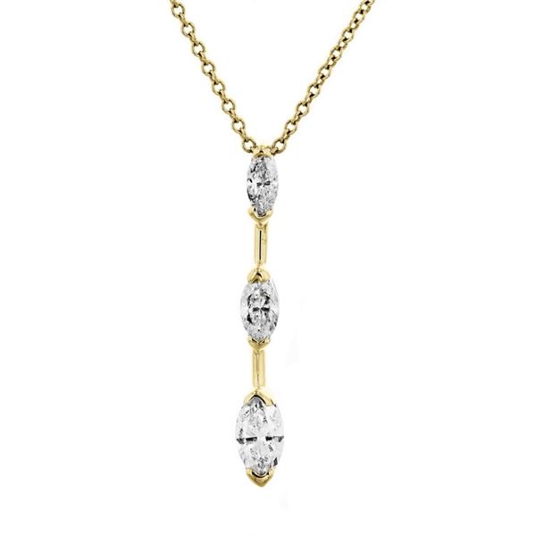 14K Yellow Gold 0.55ctw Diamond Marquise Drop Pend