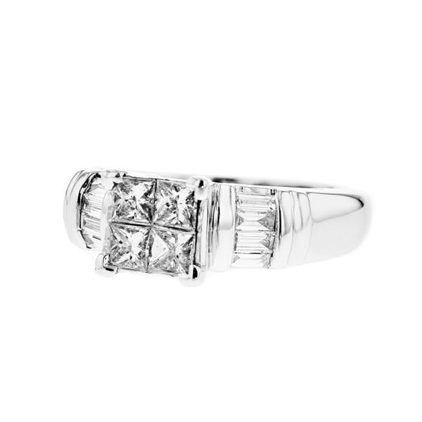Platinum 0.80ctw Princess Diamond Band