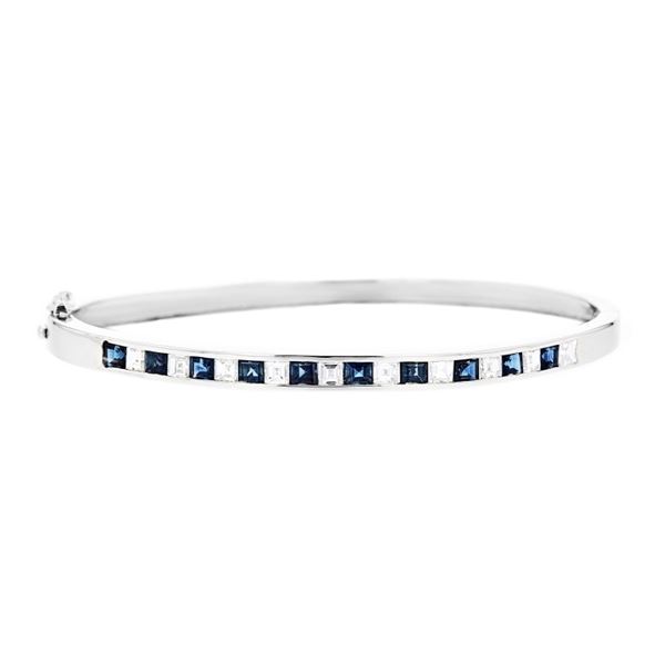 14K White Gold 1.70ct Sapphire & 1.00ctw Diamond B