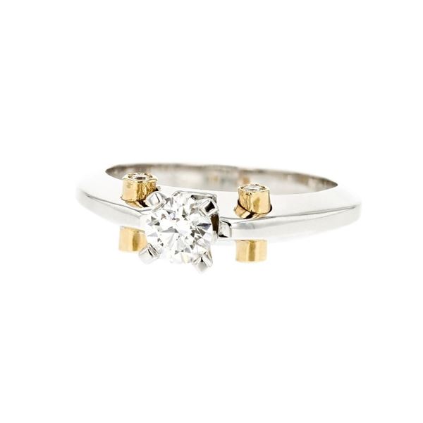 18K Two Tone Gold 0.50ctw Diamond Ring