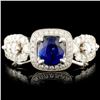 Image 1 : 18K Gold 0.90ct Sapphire & 0.90ctw Diamond Ring