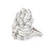 Image 1 : 14K White Gold 0.85ctw Diamond Cluster Ring
