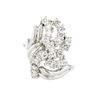 Image 2 : 14K White Gold 0.85ctw Diamond Cluster Ring