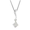 Image 2 : 14K White Gold 0.60ctw Princess Diamond Pendant