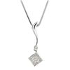 Image 4 : 14K White Gold 0.60ctw Princess Diamond Pendant