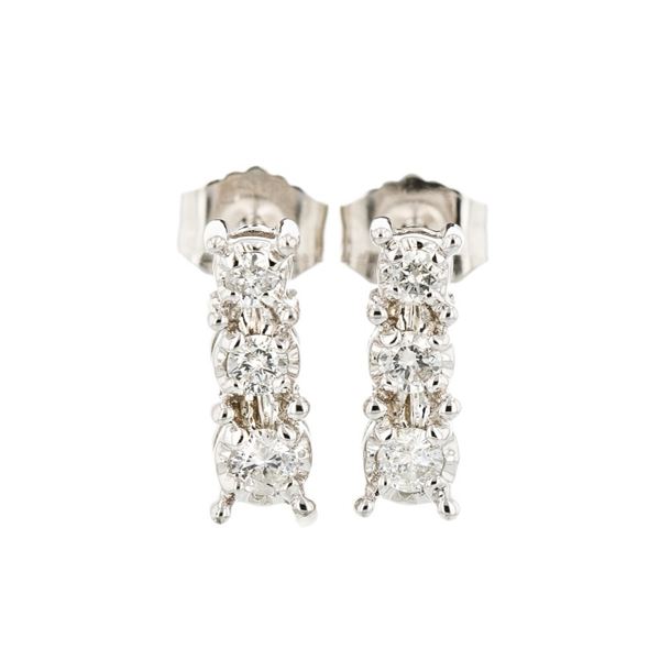 14K White Gold 0.20ctw Diamond Earrings