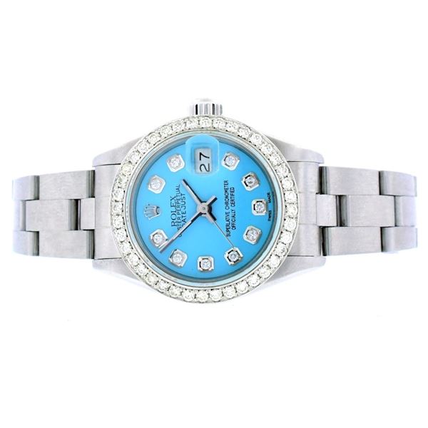 Rolex DateJust SS Tiffany Diamond 26 Wristwatch