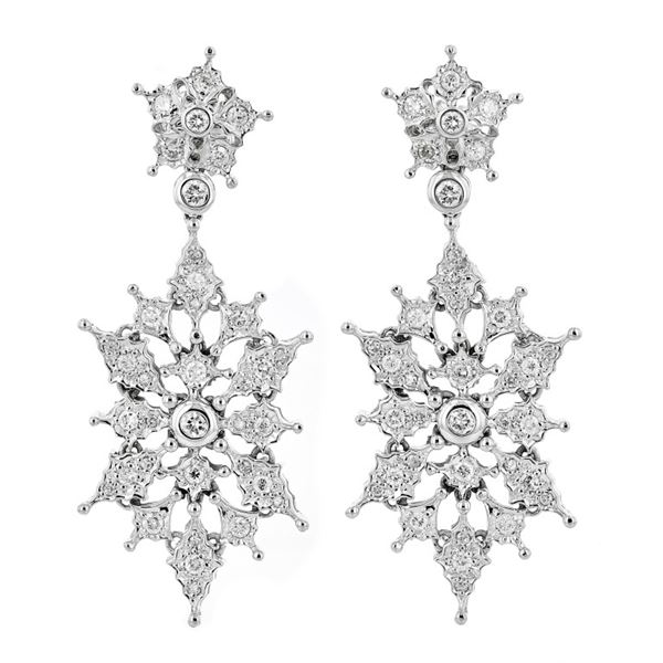 14K White Gold 1.00ctw Diamond Earrings