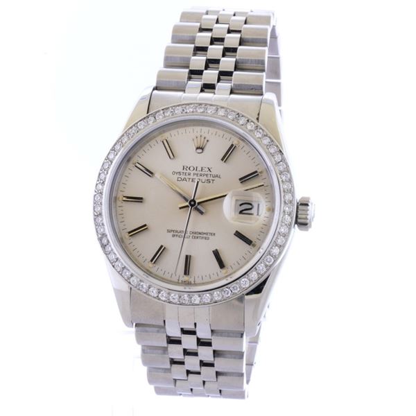 Rolex DateJust SS Index 1.50ct Diam 36 Wristwatch