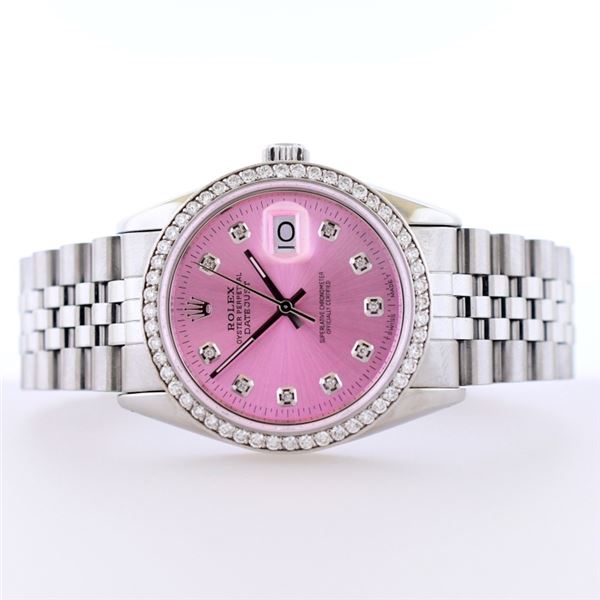 Rolex DateJust SS 1.50ct Diamond 36 Wristwatch