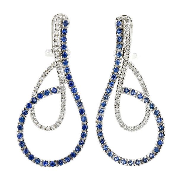 14K White Gold 2.90ctw Sapphire & 0.90ctw Diamond