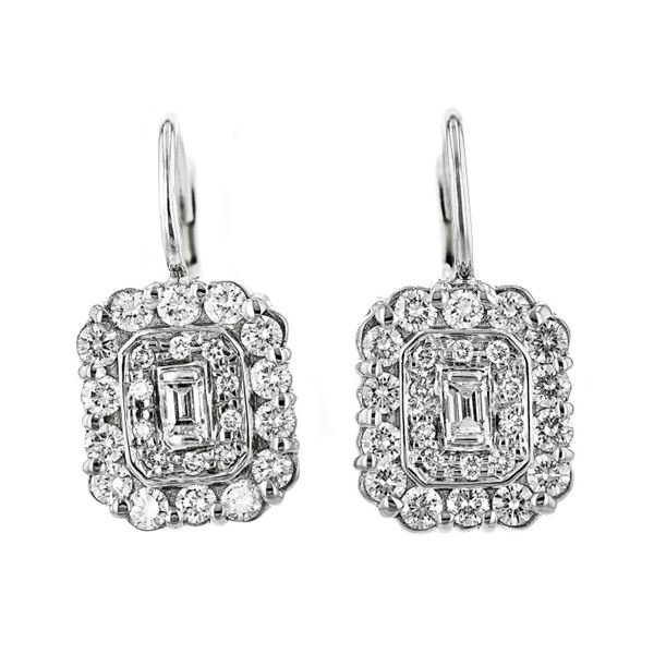 14K White Gold 0.80ctw Diamond Earrings