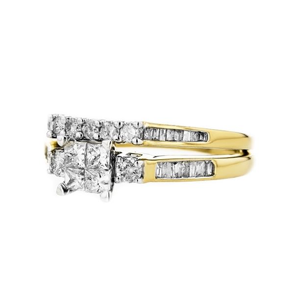 10K Yellow Gold 0.90ctw Princess Diamond Engagemen
