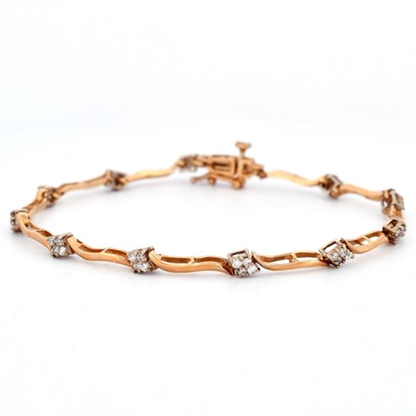 14K Two-Tone Gold 0.45ct Diamond Bracelet