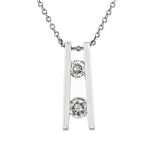 14K White Gold 0.25ctw Diamond Drop Pendant