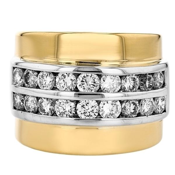 18K Yellow Gold 1.75ctw Diamond Channel Ring