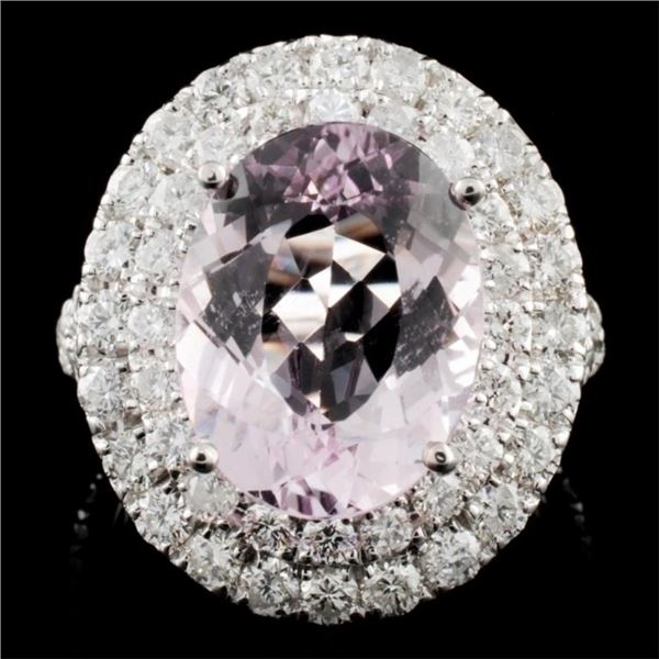 14K Gold 4.40ct Morganite & 2.20ctw Diamond Ring