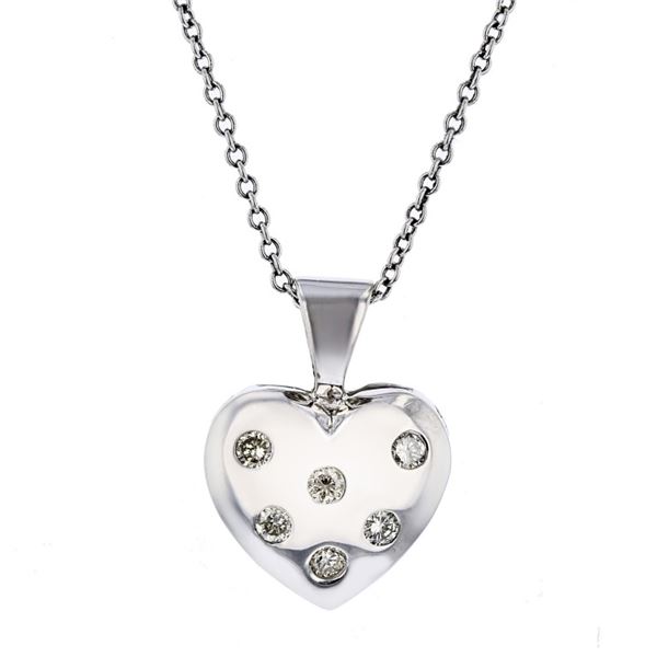 14K White Gold 0.15ctw Diamond Pendant