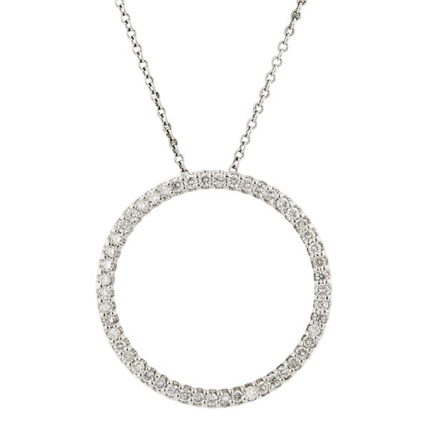 14K White Gold 0.50ctw Diamond Pendant