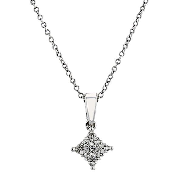 10K White Gold 0.10ctw Diamond Pendant