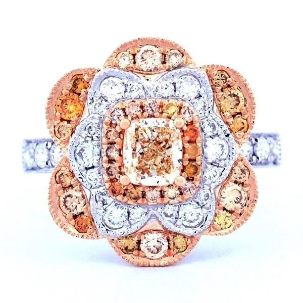 18k Gold 1.41ct Fancy Yellow & White Diamond Ring