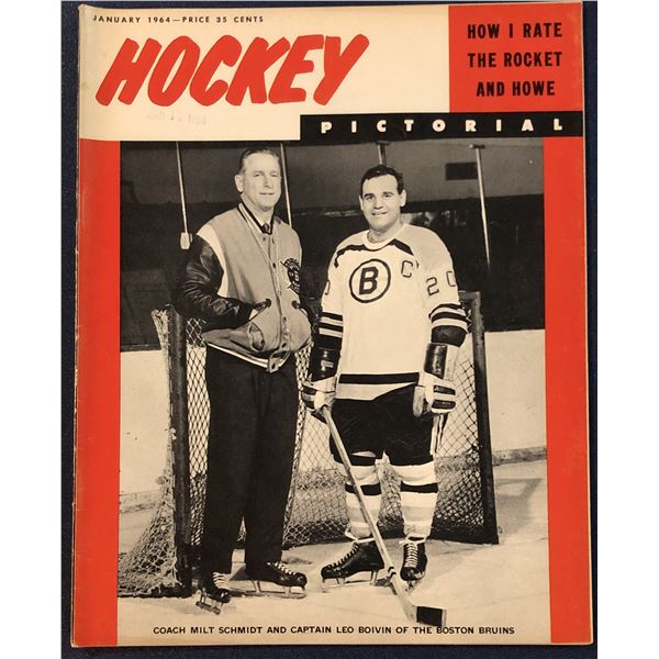 JANUARY 1964 HOCKEY PICTORIAL MAGAZINE - MILT SCHMIDT (HOF) COVER
