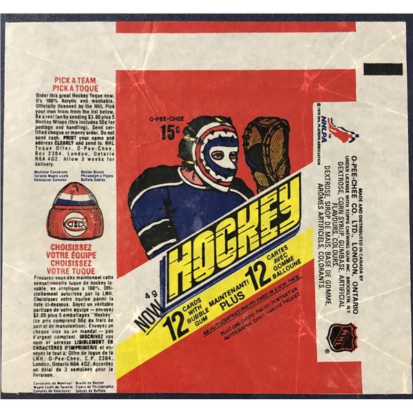1977-78 O-PEE -CHEE NHL HOCKEY WRAPPER