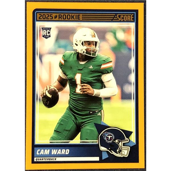 2025 SCORE NFL FOOTBALL ORANGE VARIATION CAM WARD ROOKIE CARD