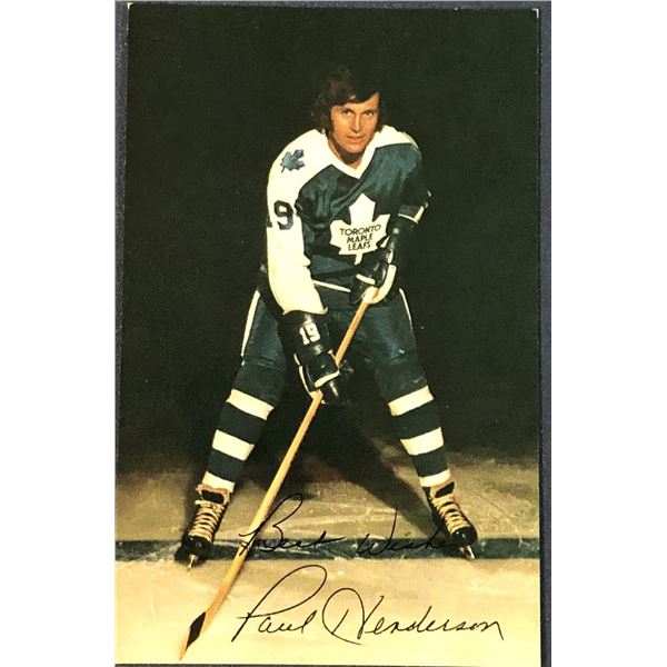 NHL TORONTO MAPLE LEAFS 3.5"x5.5" POSTCARD - PAUL HENDERSON