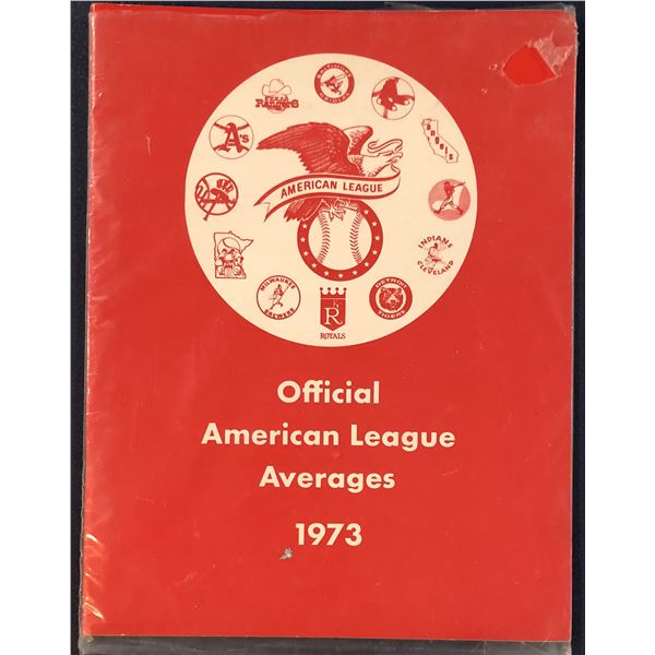 1973 AMERICAN LEAGUE AVERAGES BOOK