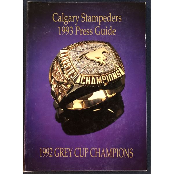 1993 CFL MEDIA GUIDE - CALGARY STAMPEDERS