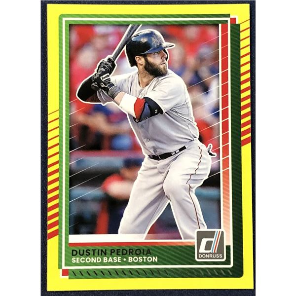 2025 DONRUSS BASEBALL YELLOW FLASH DUSTIN PEDROIA
