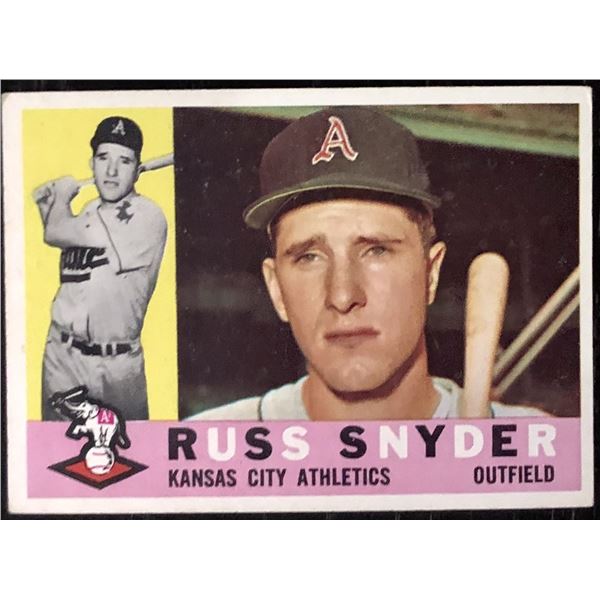1960 TOPPS RUSS SNYDER ROOKIE CARD