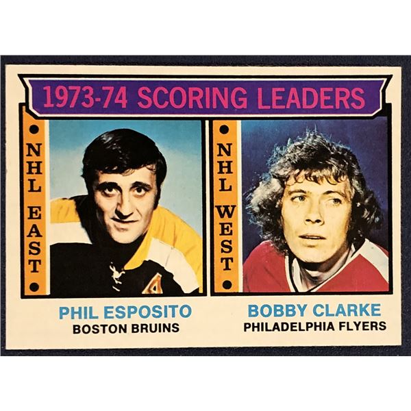 1974-75 TOPPS NHL ESPOSITO / CLARKE (HOF)