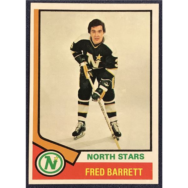 1974-75 TOPPS NHL FRED BARRETT