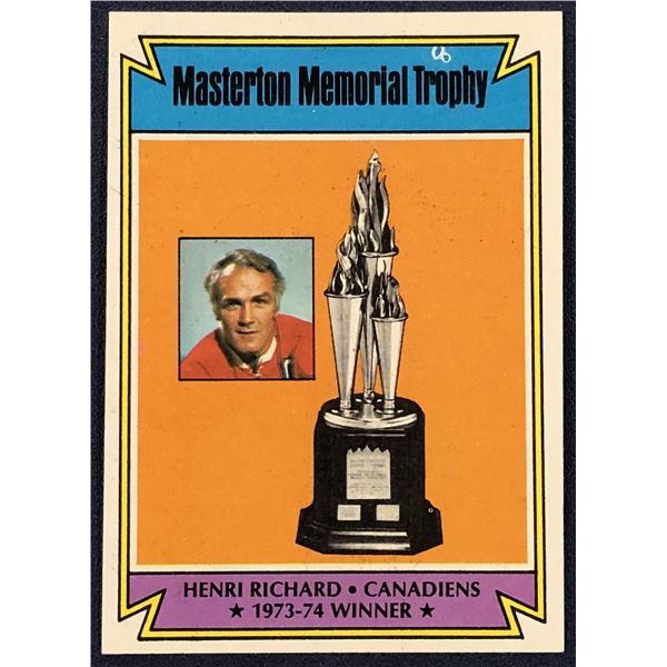 1974-75 TOPPS NHL HENRI RICHARD (HOF)