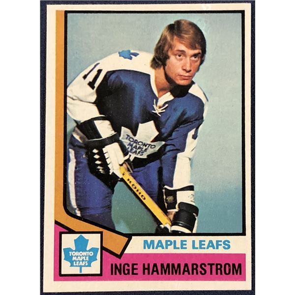 1974-75 TOPPS NHL INGE HAMMARSTROM ROOKIE CARD