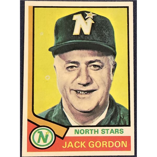 1974-75 TOPPS NHL JACK GORDON