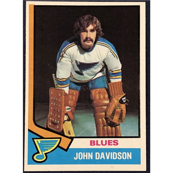 1974-75 TOPPS NHL JOHN DAVIDSON (HOF) ROOKIE CARD
