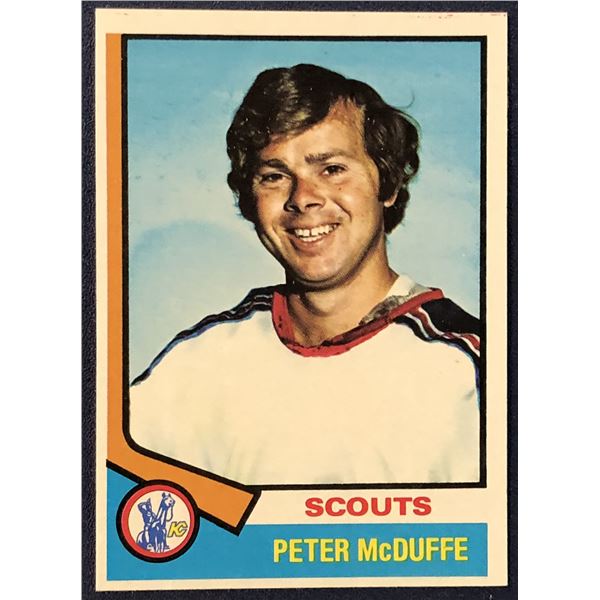 1974-75 TOPPS NHL PETER McDUFFE ROOKIE CARD