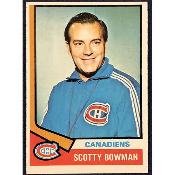 1974-75 TOPPS NHL SCOTTY BOWMAN (HOF) ROOKIE CARD
