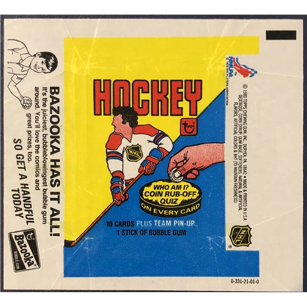 1980-81 TOPPS HOCKEY WRAPPER