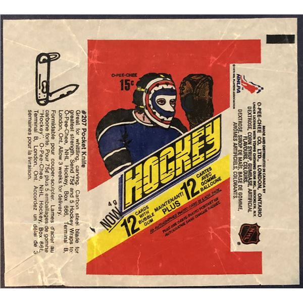 1977-78 O-PEE -CHEE NHL HOCKEY WRAPPER