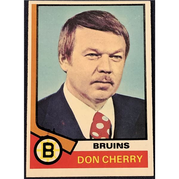 1974-75 TOPPS NHL DON CHERRY ROOKIE CARD