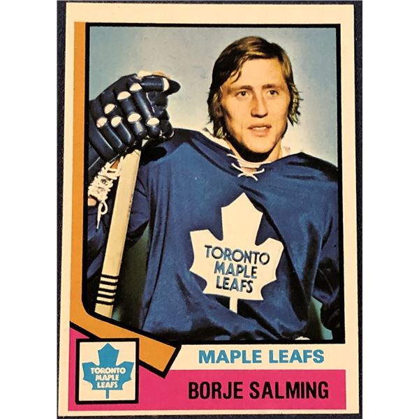 1974-75 TOPPS NHL BORJE SALMING (HOF) ROOKIE CARD