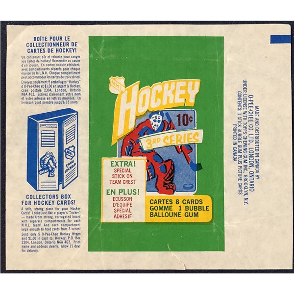 1972-73 O-PEE -CHEE HOCKEY 3rd SERIES WRAPPER
