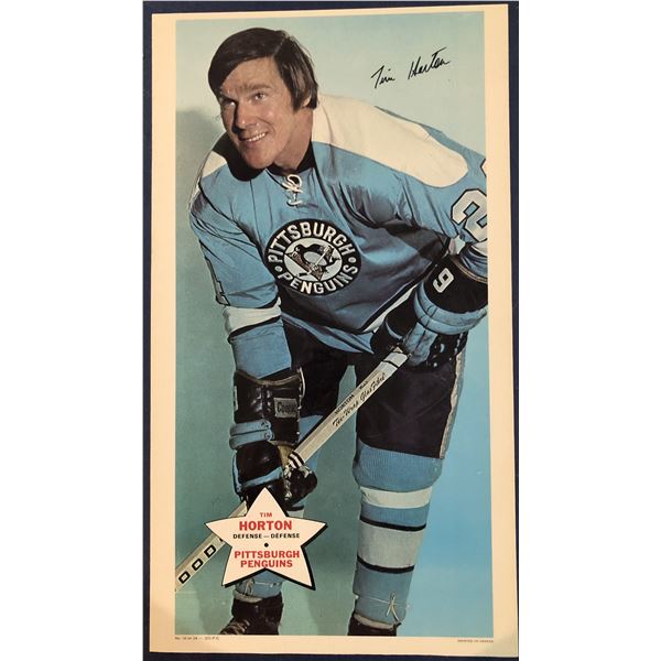 1971-72 O-PEE-CHEE NHL POSTERS TEST ISSUE - TIM HORTON (HOF)