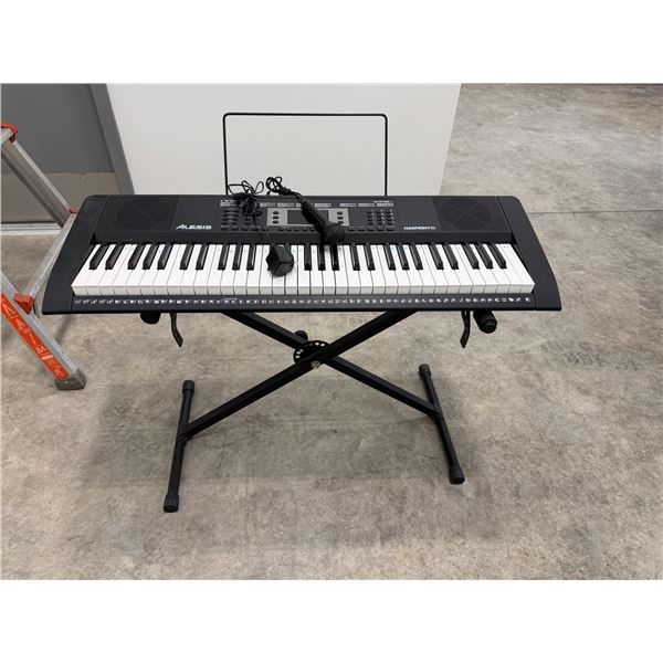 Alesis Harmony 61 Portable 61-Key Keyboard w/ Stand, Microphone & Power Adapter