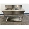 Image 1 : NEW IN CRATE - Stainless Steel Sink w/ Work Surface, Backsplash, Faucet/Undershelf, 48"x24" (Sink E)
