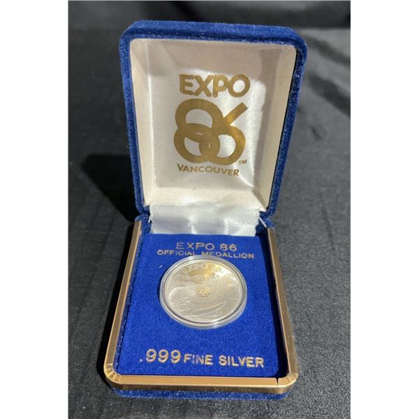 Expo 86 Vancouver Official Medallion .9999 Silver 17g in Presentation Box